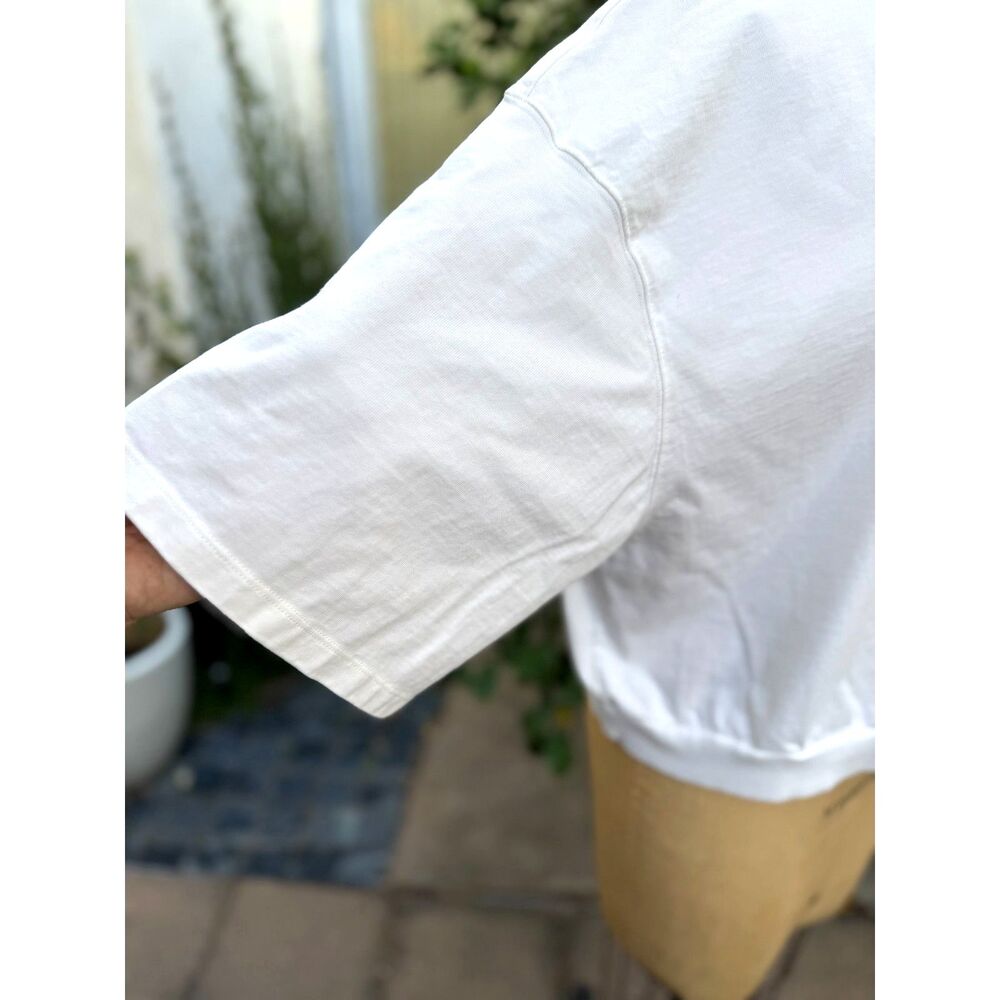 ANINE BING x Reebok Chalk Cotton Athletic Elbow-length Sleeves T-shirt Size L - Picture 6 of 11